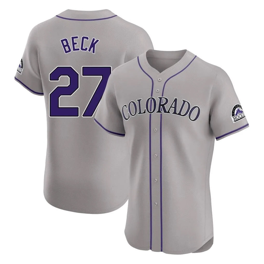 BIPIHUC C.Rockies #27 Jordan Beck Player Gray Limited Elite Home Stitched Jerseys