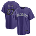 BIPIHUC C.Rockies #27 Jordan Beck Player Purple Game Home Stitched Jerseys