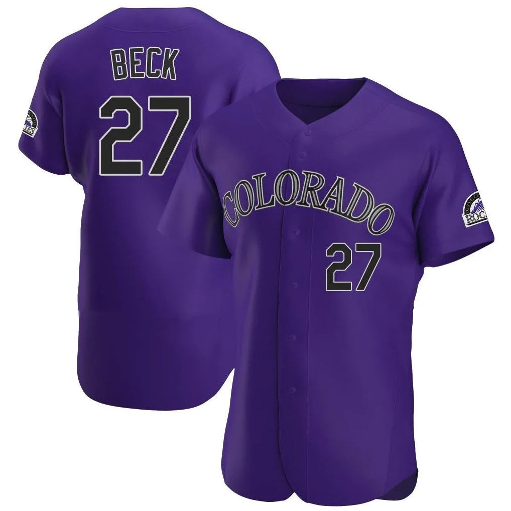 BIPIHUC C.Rockies #27 Jordan Beck Player Purple Limited Elite Home Stitched Jerseys