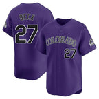 BIPIHUC C.Rockies #27 Jordan Beck Player Purple Limited Home Stitched Jerseys