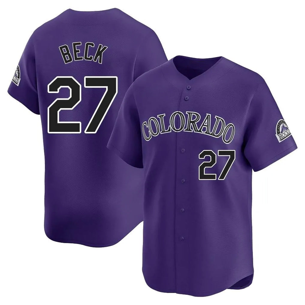 BIPIHUC C.Rockies #27 Jordan Beck Player Purple Limited Home Stitched Jerseys