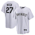 BIPIHUC C.Rockies #27 Jordan Beck Player White Game Home Stitched Jerseys