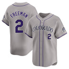BIPIHUC C.Rockies #2 Tyler Freeman Player Gray Limited Home Stitched Jerseys