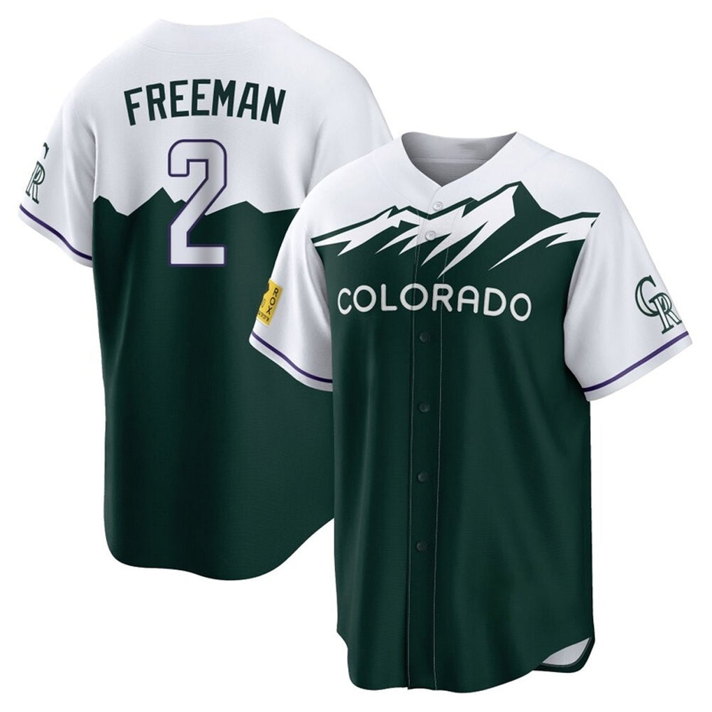 BIPIHUC C.Rockies #2 Tyler Freeman Player Green City Connect Home Game Stitched Jerseys