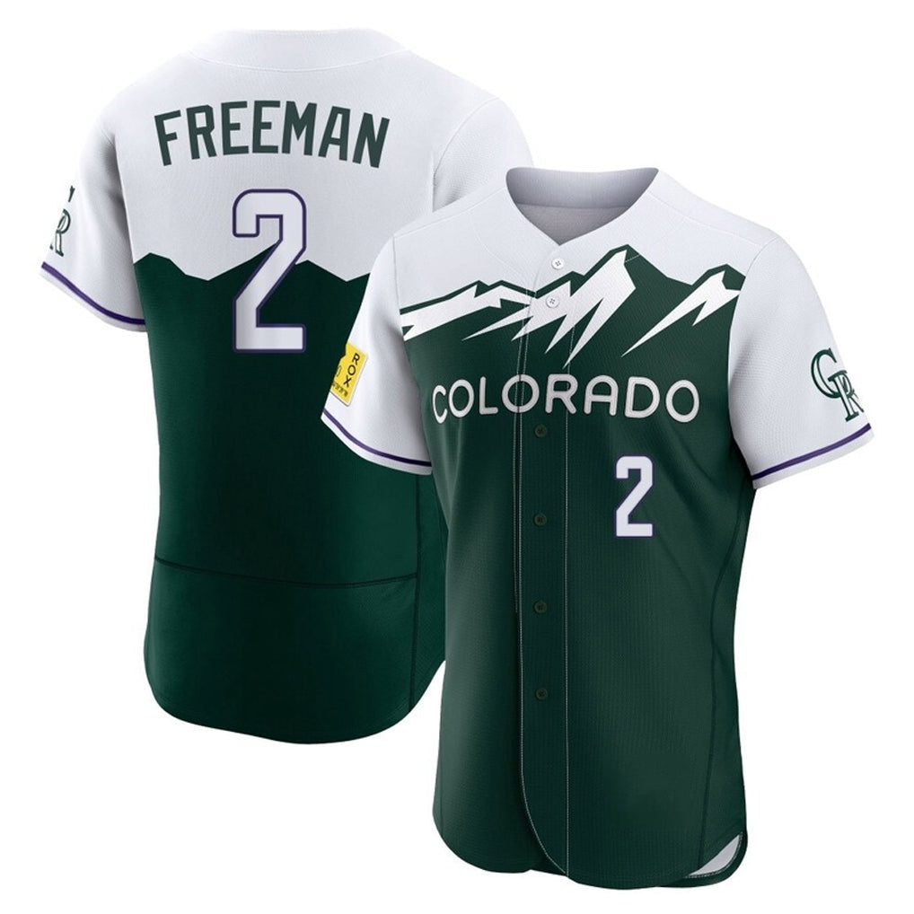 BIPIHUC C.Rockies #2 Tyler Freeman Player Green City Connect Limited Elite Home Stitched Jerseys