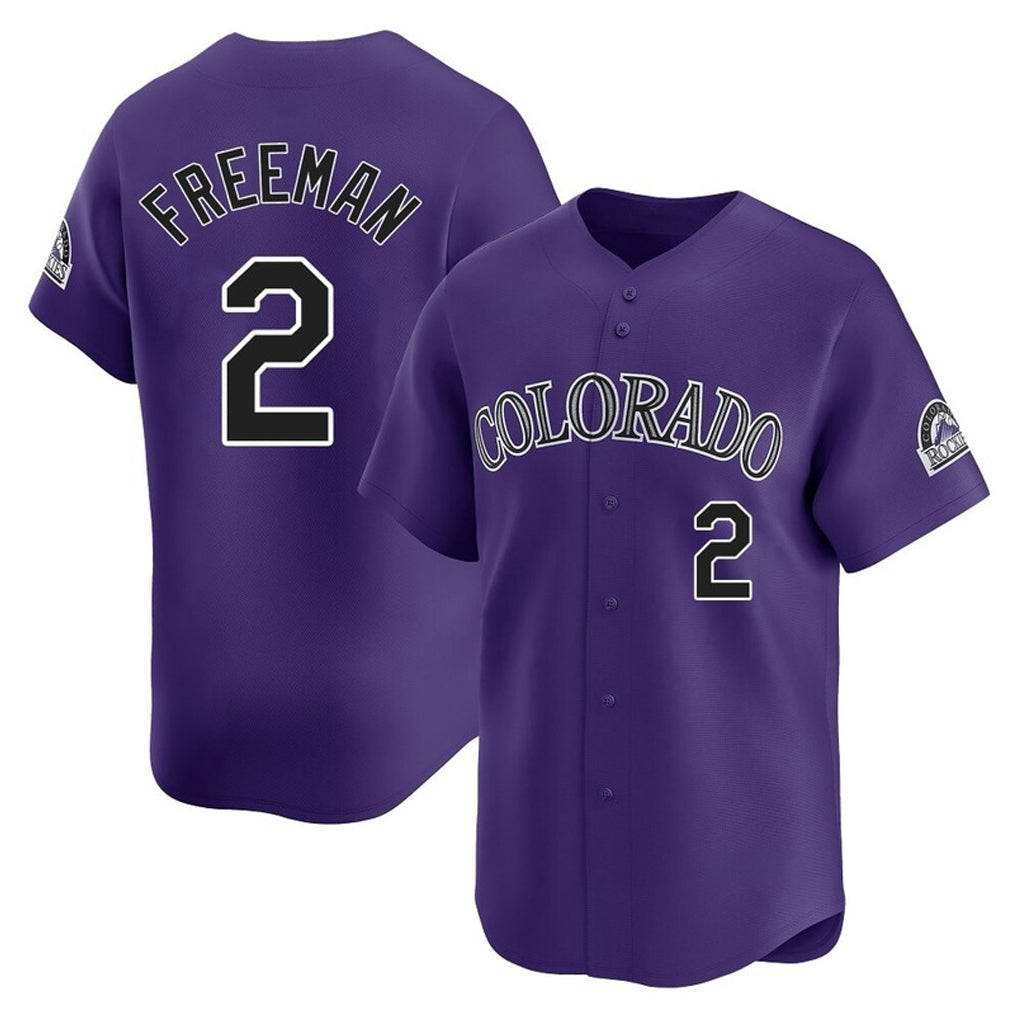BIPIHUC C.Rockies #2 Tyler Freeman Player Purple Limited Home Stitched Jerseys