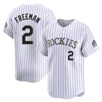 BIPIHUC C.Rockies #2 Tyler Freeman Player White Limited Home Stitched Jerseys