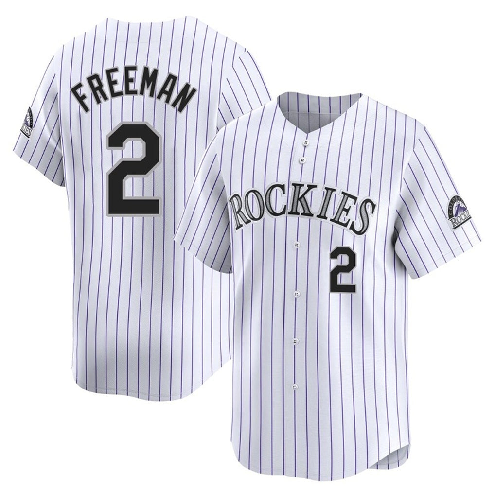 BIPIHUC C.Rockies #2 Tyler Freeman Player White Limited Home Stitched Jerseys