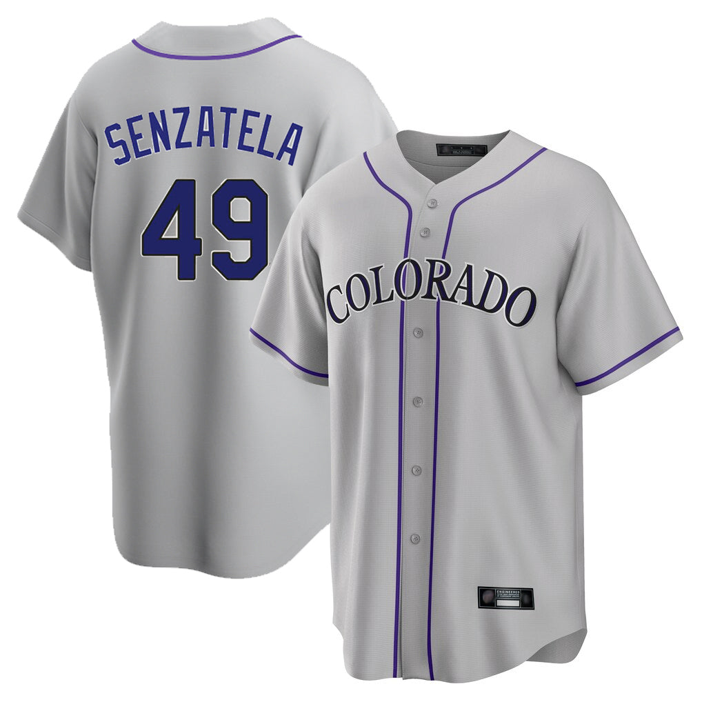 BIPIHUC C.Rockies #49 Antonio Senzatela Player Gray Game Home Stitched Jerseys