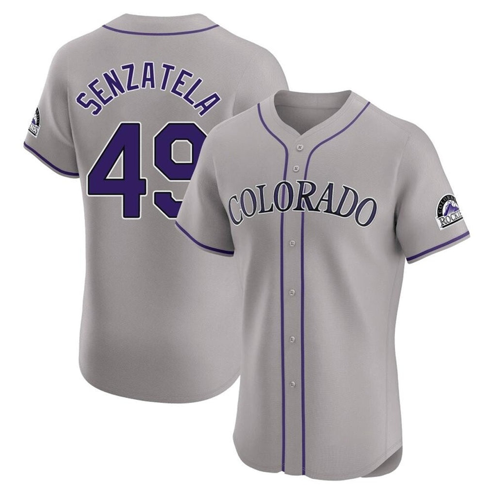 BIPIHUC C.Rockies #49 Antonio Senzatela Player Gray Limited Elite Home Stitched Jerseys