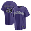 BIPIHUC C.Rockies #49 Antonio Senzatela Player Purple Game Home Stitched Jerseys