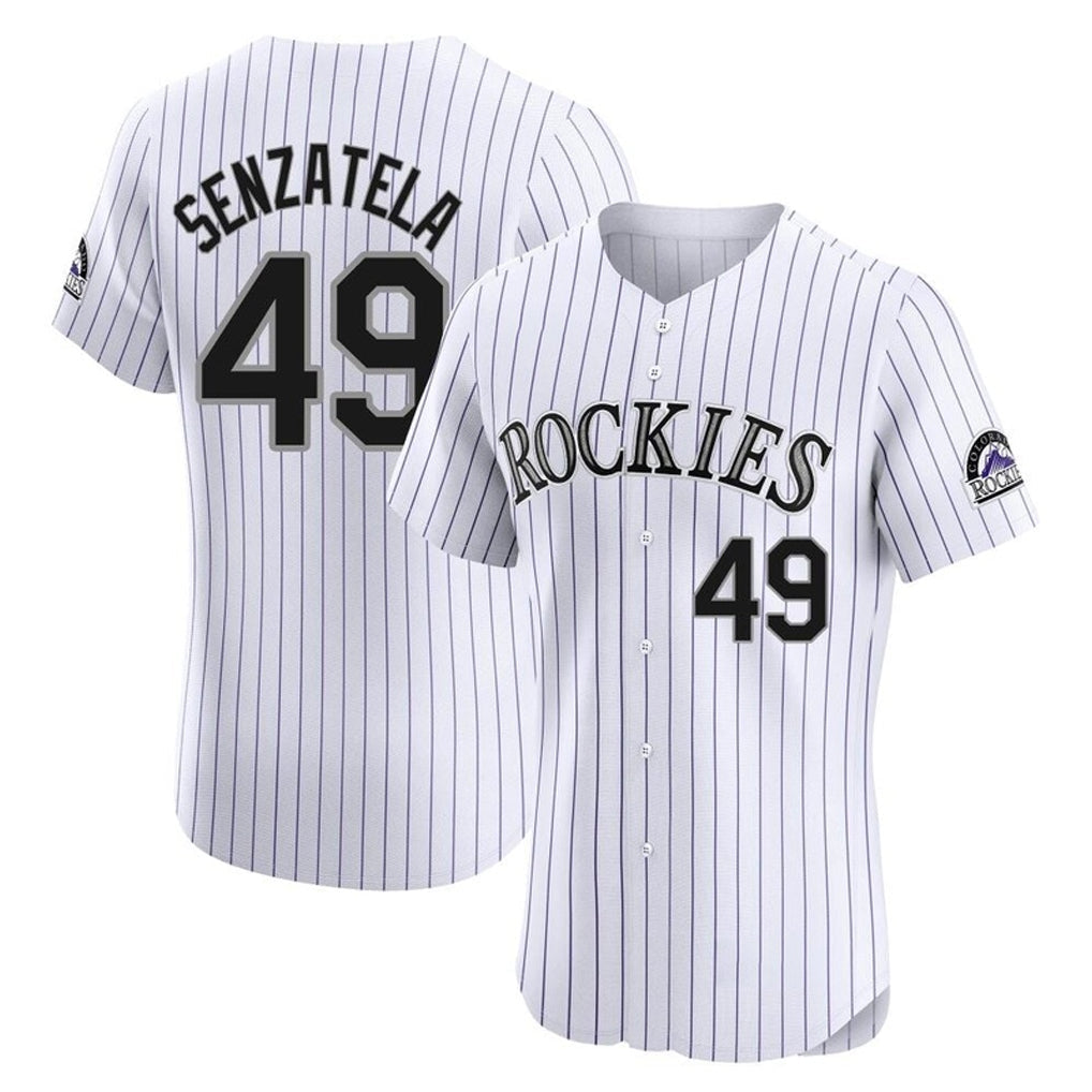 BIPIHUC C.Rockies #49 Antonio Senzatela Player White Limited Elite Home Stitched Jerseys