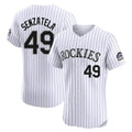 BIPIHUC C.Rockies #49 Antonio Senzatela Player White Limited Elite Home Stitched Jerseys