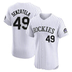 BIPIHUC C.Rockies #49 Antonio Senzatela Player White Limited Elite Home Stitched Jerseys