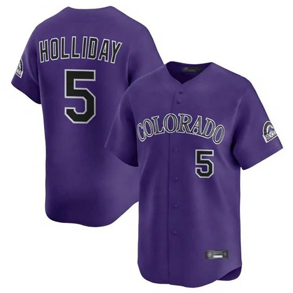 BIPIHUC C.Rockies #5 Matt Holliday Player Purple Limited Home Stitched Jerseys