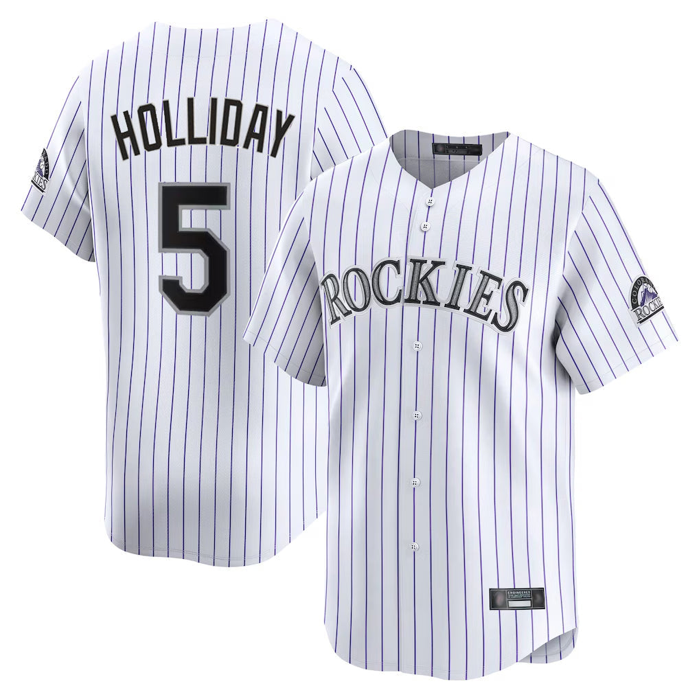 BIPIHUC C.Rockies #5 Matt Holliday Player White Limited Home Stitched Jerseys