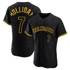 BIPIHUC C.Rockies #7 Matt Holliday Player Black Snake Skin City Limited Elite Home Stitched Jerseys