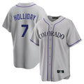 BIPIHUC C.Rockies #7 Matt Holliday Player Gray Game Home Stitched Jerseys