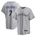 BIPIHUC C.Rockies #7 Matt Holliday Player Gray Game Home Stitched Jerseys