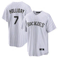 BIPIHUC C.Rockies #7 Matt Holliday Player White Game Home Stitched Jerseys