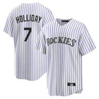 BIPIHUC C.Rockies #7 Matt Holliday Player White Game Home Stitched Jerseys