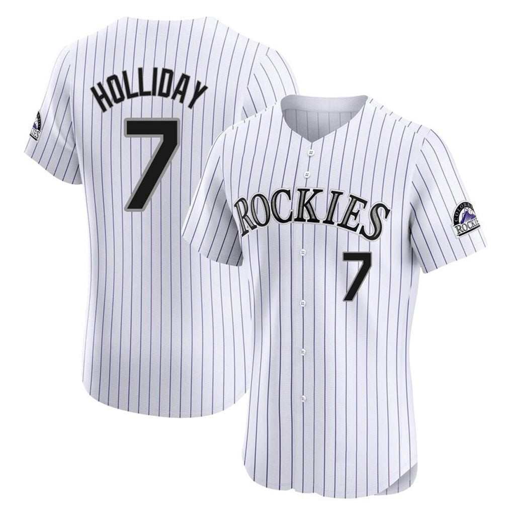 BIPIHUC C.Rockies #7 Matt Holliday Player White Limited Elite Home Stitched Jerseys