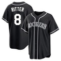 BIPIHUC C.Rockies #8 Ryan Ritter Player Black Fashion Out Home Game Stitched Jerseys