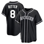 BIPIHUC C.Rockies #8 Ryan Ritter Player Black Fashion Out Home Game Stitched Jerseys