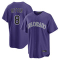 BIPIHUC C.Rockies #8 Ryan Ritter Player Purple Game Home Stitched Jerseys