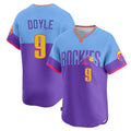 BIPIHUC C.Rockies #9 Brenton Doyle Player Purple-Light Blue City Connect Limited Home T-shirt Stitched Jerseys