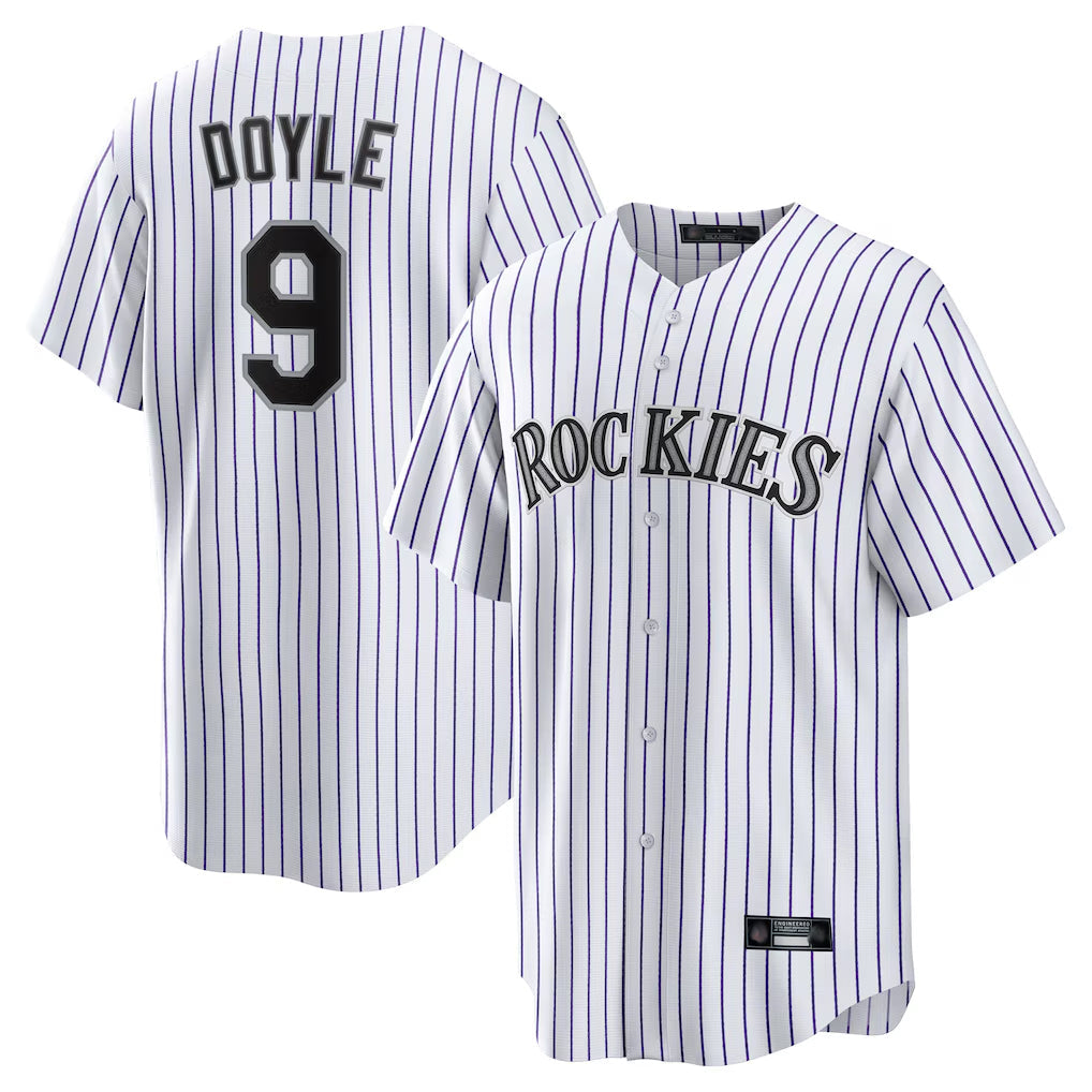 BIPIHUC C.Rockies #9 Brenton Doyle Player White Game Home Stitched Jerseys