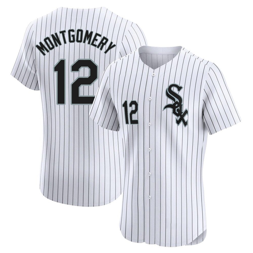 BIPIHUC C.White Sox #12 Colson Montgomery Player White Stripe Limited Elite Home Stitched Jerseys