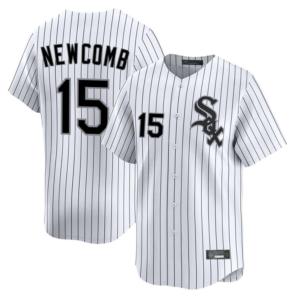 BIPIHUC C.White Sox #15 Sean Newcomb Player White Stripe Limited Home Stitched Jerseys