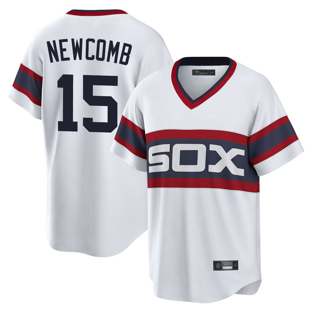 BIPIHUC C.White Sox #15 Sean Newcomb Player White T-shirt Home Game Stitched Jerseys