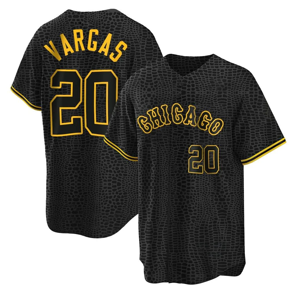 BIPIHUC C.White Sox #20 Miguel Vargas Player Black Snake Skin City Home Game Stitched Jerseys
