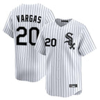 BIPIHUC C.White Sox #20 Miguel Vargas Player White Stripe Limited Home Stitched Jerseys