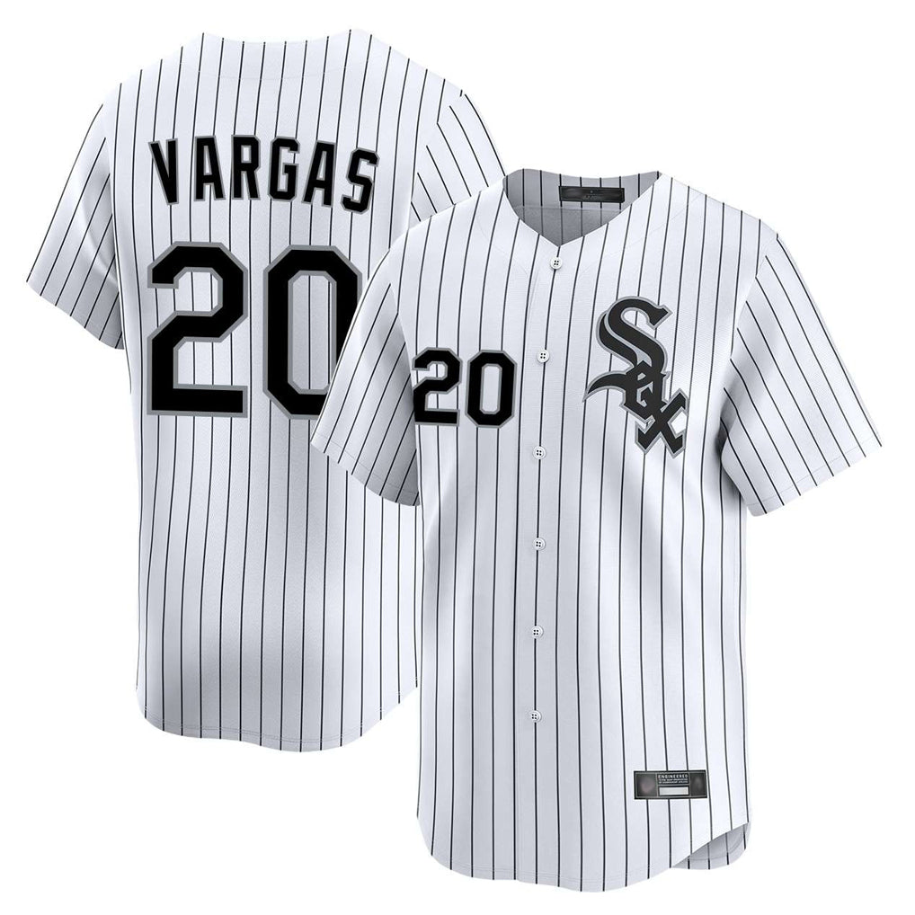 BIPIHUC C.White Sox #20 Miguel Vargas Player White Stripe Limited Home Stitched Jerseys