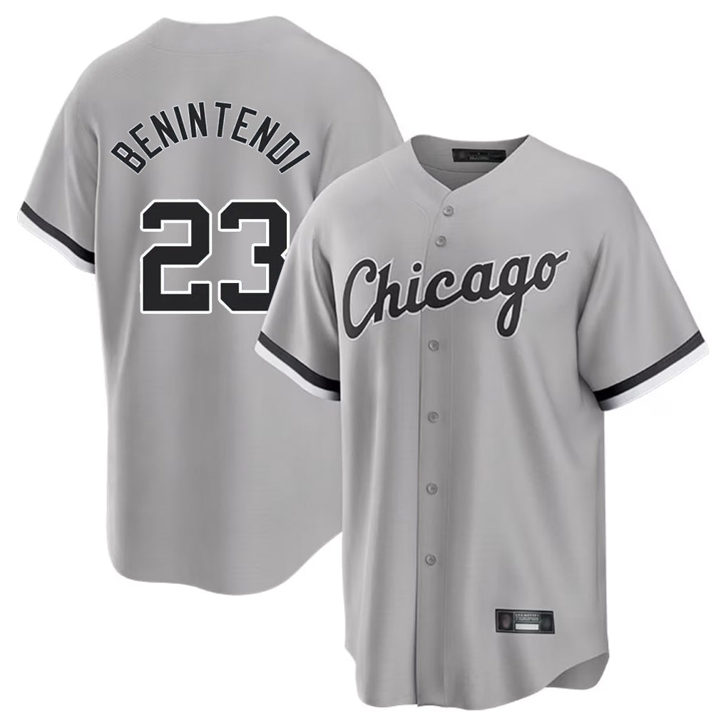 BIPIHUC C.White Sox #23 Andrew Benintendi Player Gray Home Game Stitched Jerseys
