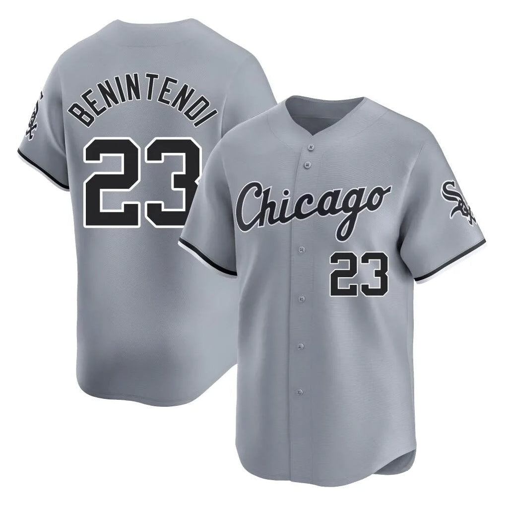 BIPIHUC C.White Sox #23 Andrew Benintendi Player Gray Road Limited Home Stitched Jerseys