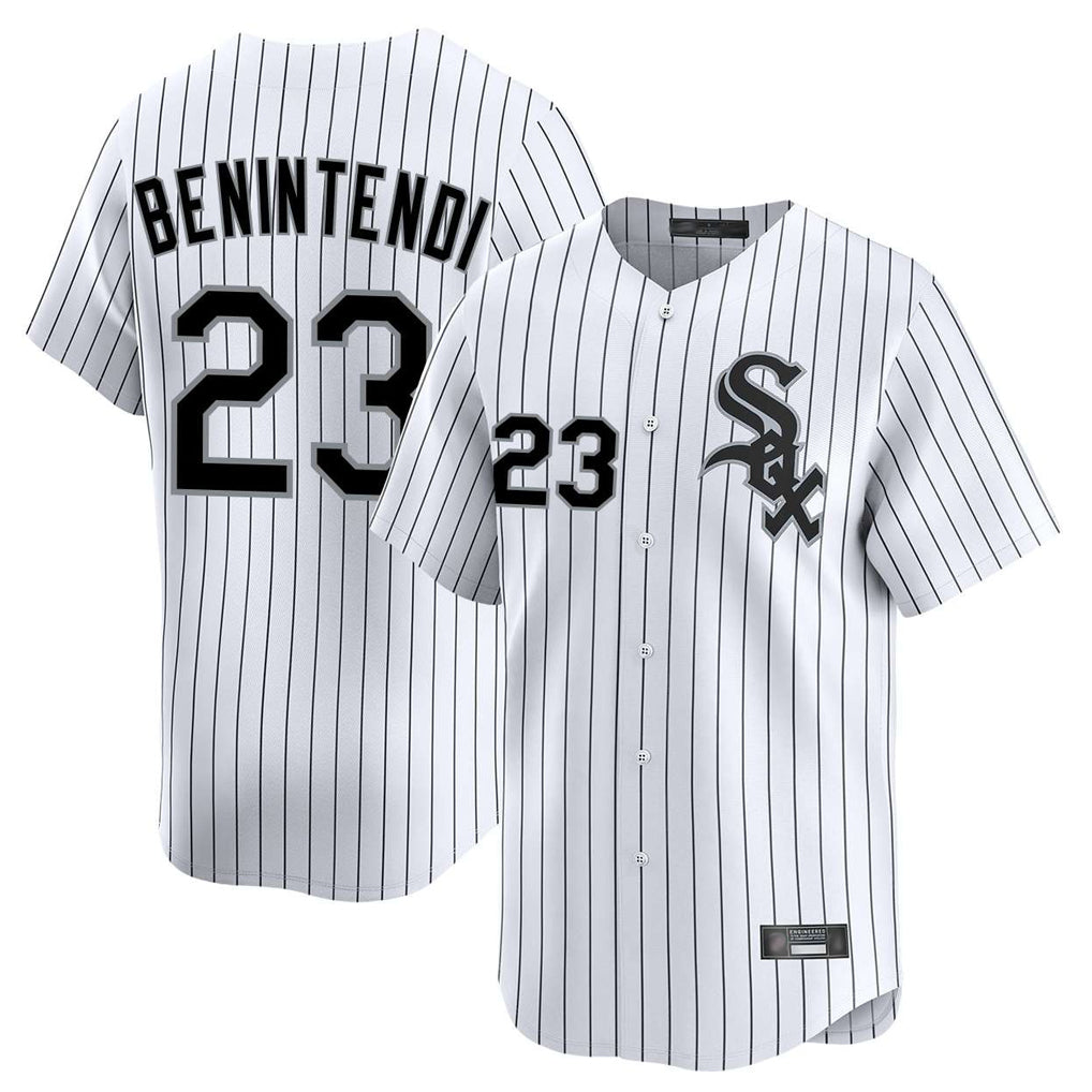 BIPIHUC C.White Sox #23 Andrew Benintendi Player White Stripe Limited Home Stitched Jerseys