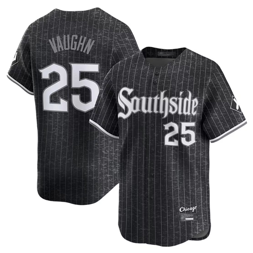 BIPIHUC C.White Sox #25 Andrew Vaughn Player Black City Connect Limited Home Stitched Jerseys