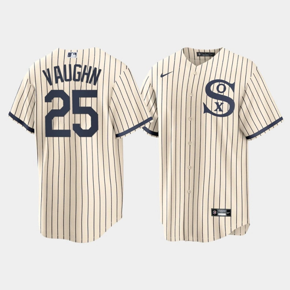 BIPIHUC C.White Sox #25 Andrew Vaughn Player Cream Field of Dreams Home Game Stitched Jerseys