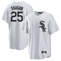 BIPIHUC C.White Sox #25 Andrew Vaughn Player White Stripe Home Game Stitched Jerseys