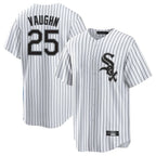 BIPIHUC C.White Sox #25 Andrew Vaughn Player White Stripe Home Game Stitched Jerseys