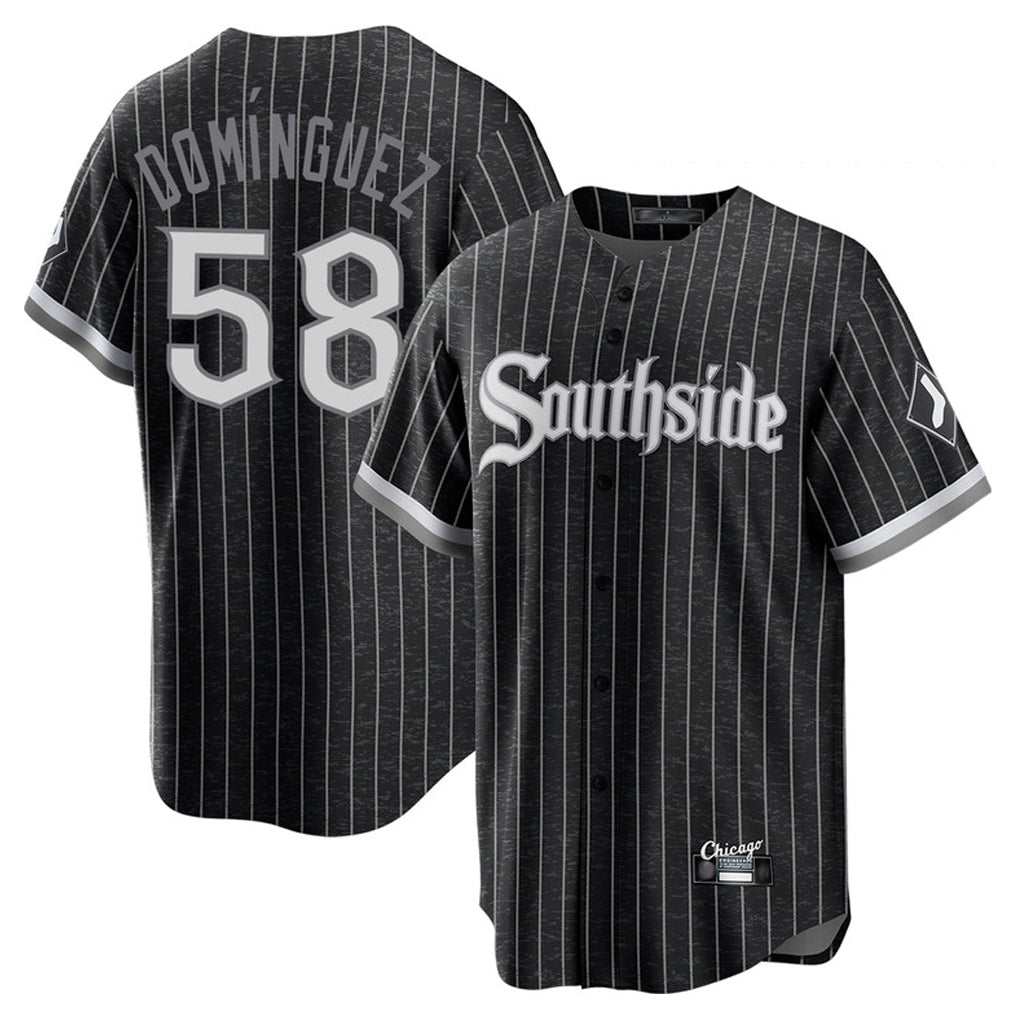 BIPIHUC C.White Sox #58 Seranthony Dom¡§anguez Player Black City Connect Home Game Stitched Jerseys