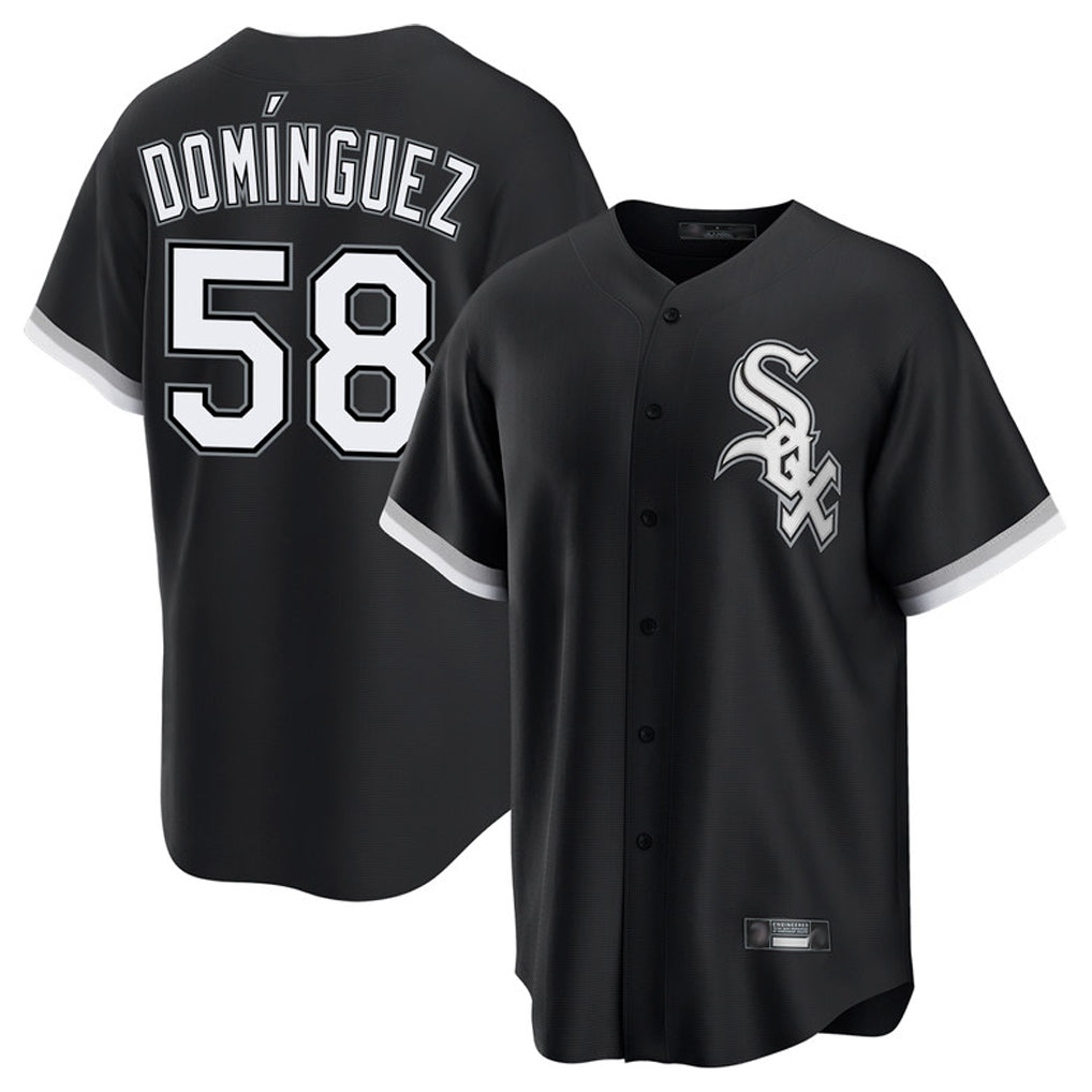 BIPIHUC C.White Sox #58 Seranthony Dom¡§anguez Player Black Home Game Stitched Jerseys