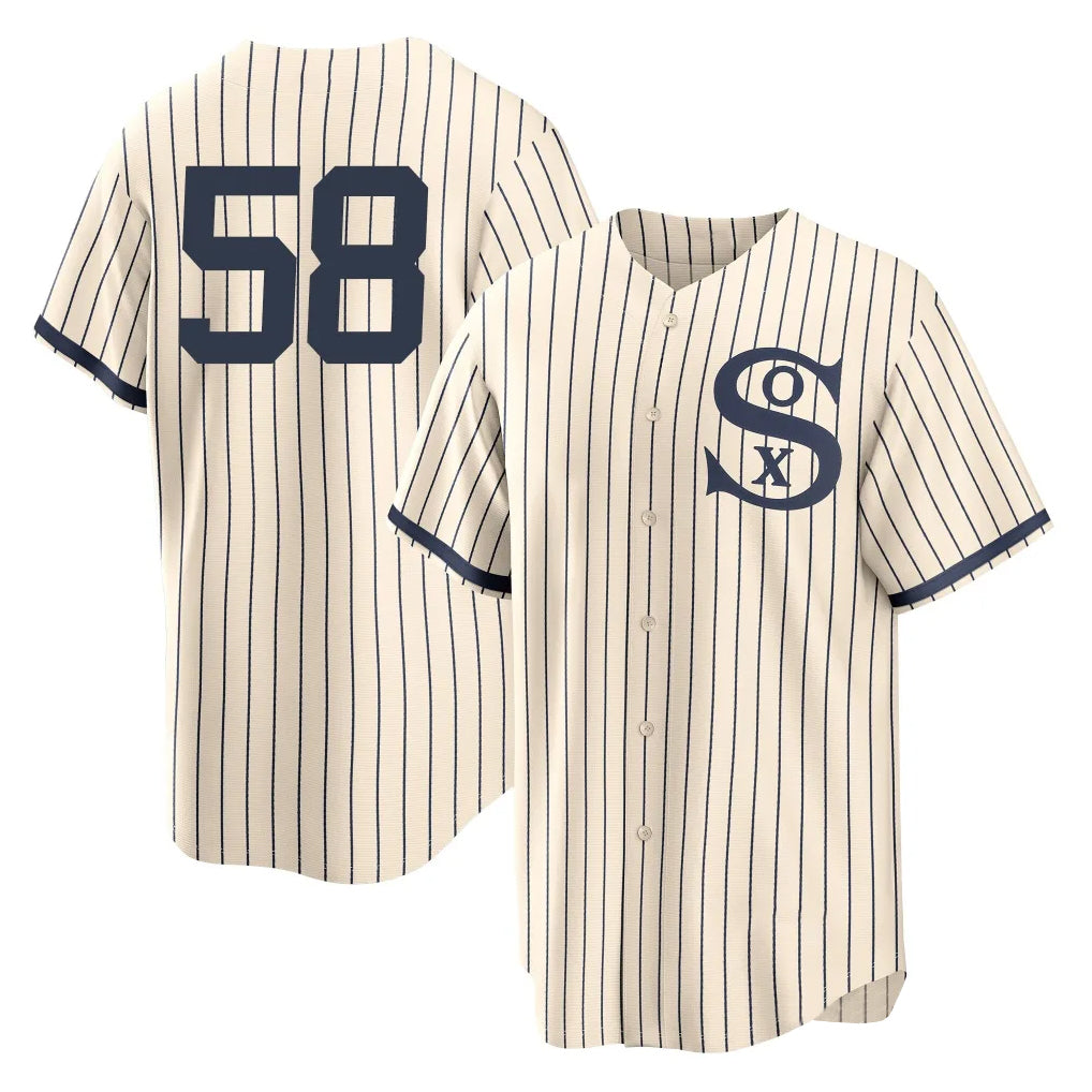 BIPIHUC C.White Sox #58 Seranthony Dom¡§anguez Player Cream Field of Dreams Home Game Stitched Jerseys