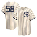 BIPIHUC C.White Sox #58 Seranthony Dom¡§anguez Player Cream Field of Dreams Home Game Stitched Jerseys