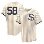 BIPIHUC C.White Sox #58 Seranthony Dom¡§anguez Player Cream Field of Dreams Home Game Stitched Jerseys