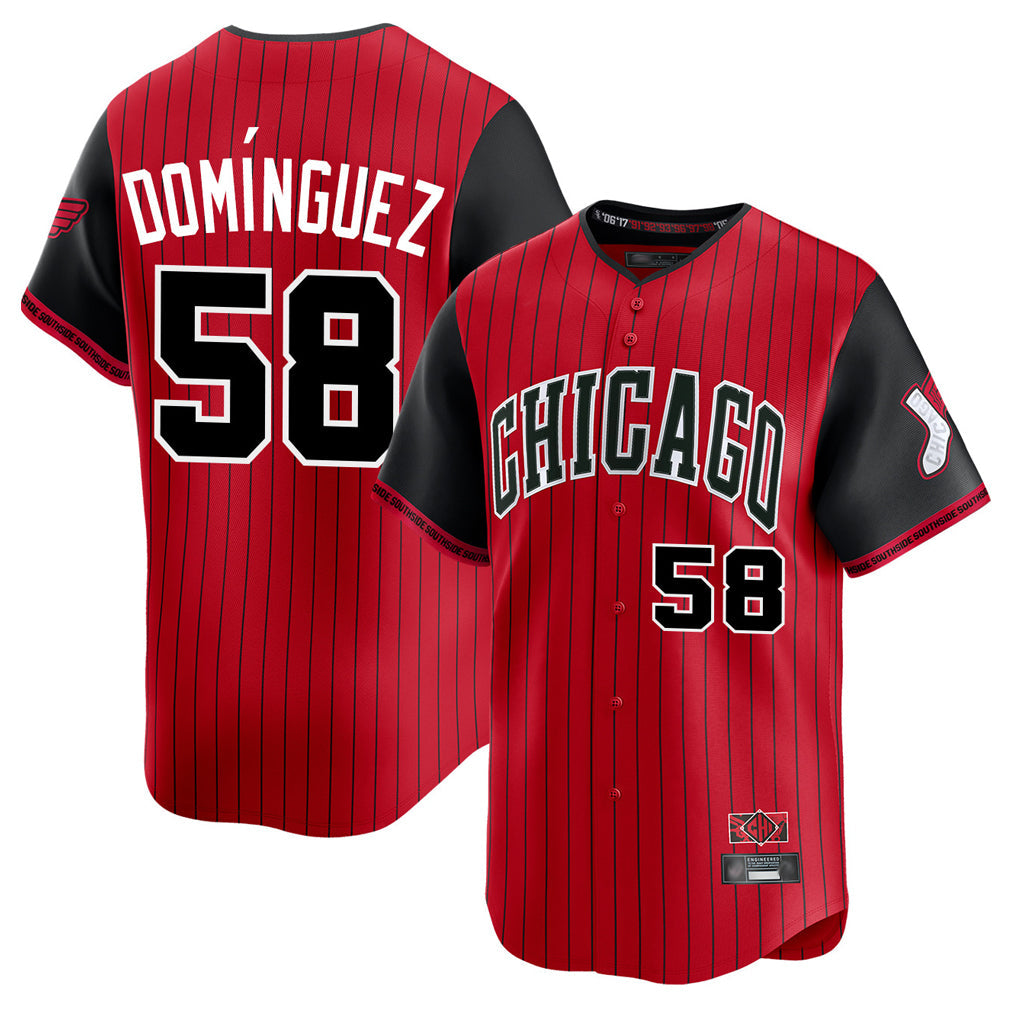 BIPIHUC C.White Sox #58 Seranthony Dom¡§anguez Player Red City Connect Limited Home Stitched Jerseys